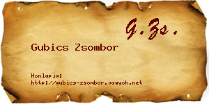Gubics Zsombor névjegykártya